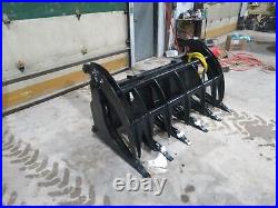 74 Inch skid steer MS Attachments root rake grapple Heavy Duty Cat Case Bobcat