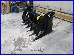 84 Inch skid steer MS Attachments root rake grapple Heavy Duty Cat Case Bobcat