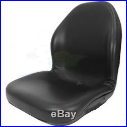 BLACK Vinyl SEAT for Riding Lawn Mower Skid Steer UTV Compact Tractor Zero Turn
