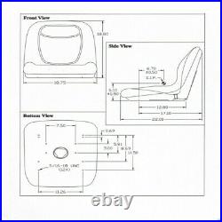Black Seat fits John Deere Bobcat Case New Holland Gehl Mustang Skid Steer