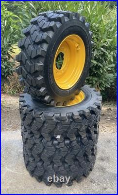 FOAM FILLED 10-16.5 SKS-9 Skid Steer Tires/Rims for New Holland & more-10X16.5