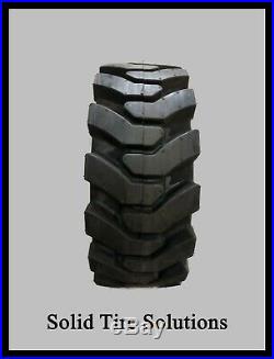 Flat Free Solid Skid Steer Tires Set of 4 with Rims 12x16.5 / 33x12x20 Free Ship