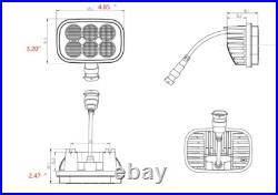 LED Flood Headlight for New Holland Skid Steer C227, C232, C234, C237, C245,84306271
