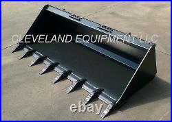 NEW 66 TOOTH BUCKET Low Profile Skid Steer Loader Attachment Teeth Mustang Case