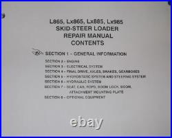 NEW HOLLAND L865 Lx865 Lx885 SKID STEER SERVICE SHOP REPAIR WORKSHOP MANUAL