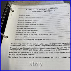 New Holland L160, L170 Skid Steer Loader Service Manual Repair Shop Book