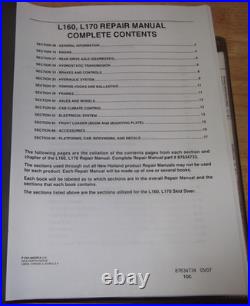 New Holland L160 L170 Skid Steer Loader Service Shop Repair Workshop Book Manual