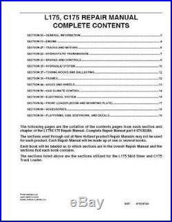 New Holland L175, C175 Skid Steer And Compact Tractor Cab Upgrade Service Manual