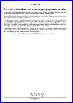 New Holland L213/15/18/20/23/25/30, C227/232/238 Skid Steer Loader Service Manual