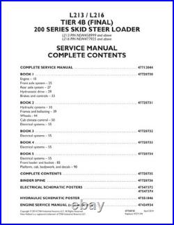 New Holland L213, L216 Tier 4 Skid Steer Loader Service Manual Repair Shop Book