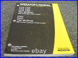 New Holland L213 L220 L216 L221 L218 L228 4B Skid Steer Loader Operator Manual