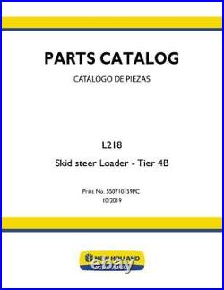 New Holland L218 Skid Steer Loader Tier 4b Parts Catalog