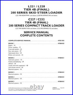 New Holland L221, L228, C227, C232 Tier 4B Skid Steer Track Loader Service Manual
