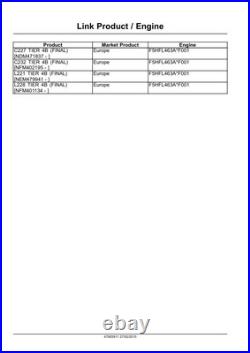 New Holland L221, L228, C227, C232 Tier 4B Stage 4 Skid Steer Loader Service Manual