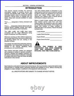 New Holland L250, L255 Skid Steer Loader Service Manual Repair Shop Book