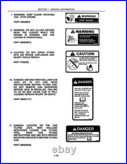 New Holland L250, L255 Skid Steer Loader Service Manual Repair Shop Book
