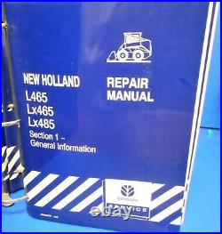 New Holland L465 LX465 LX485 SKID STEER LOADER SERVICE REPAIR SHOP MANUAL 8 BOOK