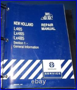 New Holland L465 Lx465 Lx485 Skid Steer Loader Service Shop Repair Manual Book