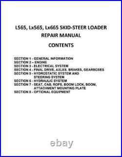 New Holland L565, LX565, LX665 Skid Steer Loader Repair Manual 86587263 PDF/USB