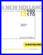New Holland LS160 LS170 6041360701 Workshop Service Manual Skid Steer