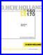 New Holland LS160 LS170 6041360701 Workshop Service Manual Skid Steer