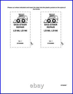 New Holland LS180, LS190 Skid Steer Loader Service Manual Repair Shop Book
