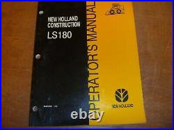 New Holland LS180 Skid Steer Loader Owner Operator Manual 86587058