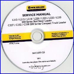New Holland Skid Steer C227 C232 C238 Loader Service Repair Manual CD 84423865