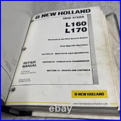 New Holland Skid Steer Loader L160 L170 Repair Service Manual Binder
