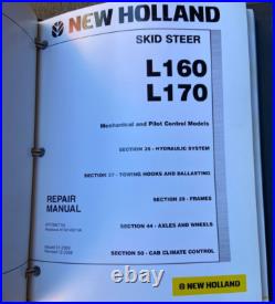 New Holland Skid Steer Loader L160 L170 Repair Service Manual Binder 87578822