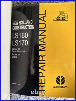 Oem Repair Manual New Holland Skid Steer Ls160, Ls170 86607928