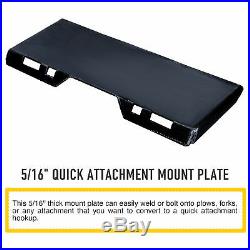 Quick Tach Attachment Mount Plate 5/16 Steel Skidsteer for Kubota Bobcat Traile