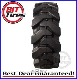SET OF 4 SOLID CUSHION SKID STEER TIRES 10-16.5 (With RIM) BOBCAT CAT NEW HOLLAND