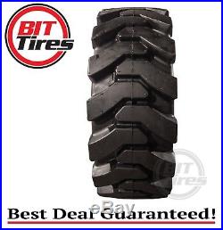 SET OF 4 SOLID CUSHION SKID STEER TIRES 12-16.5 (With RIM) BOBCAT CAT NEW HOLLAND