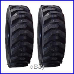 Set of 2 10-16.5 Skid Steer Tires for Bobcat New Holland Case 10X16.5 -10 PLY