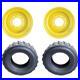 Set of 2 12-Ply 12 x 16.5 Tires with Yellow Rims Fits CAT-Fits JD-Fits New Holland