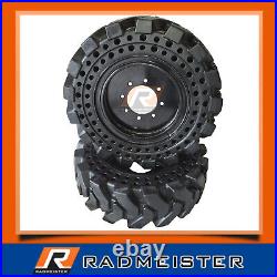Set of 4 Solid Skid Steer Tires 10x16.5 for Bobcat CAT John Deere New Holland