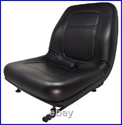 Skid Steer Black Seat with Slides Bobcat Case Ford Gehl John Deere New Holland