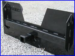 Skid Steer Trailer Receiver Mount Plate Hitch Attachment Fits Bobcat Case Kubota