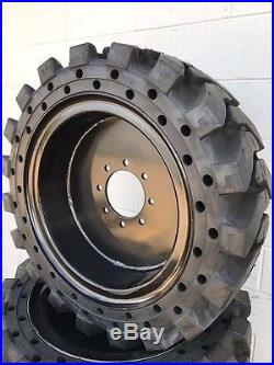 Solid Skid Steer Tires 10-16.5 With Rim Flat Free Kubota, New Holland