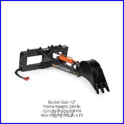 Titan Attachments Skid Steer Fronthoe 12 Bucket, Excavator Attachment