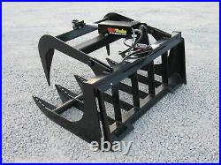 Tractor Skid Steer Attachment 48 Root Rake Grapple Bucket Free Ship